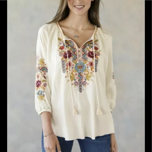 Johnny Was Clansy Peasant Blouse Sz Small NWT - Picture 2 of 9